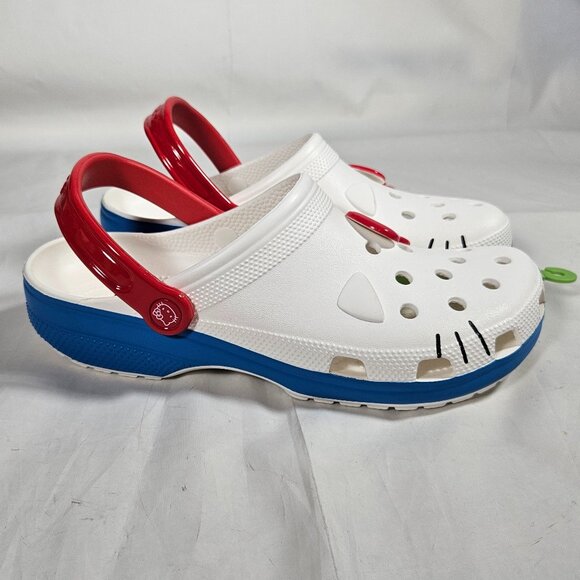 Crocs Hello Kitty Iam Classic Clog White Blue Red Men\'s Size 11 209438-100 main image 9